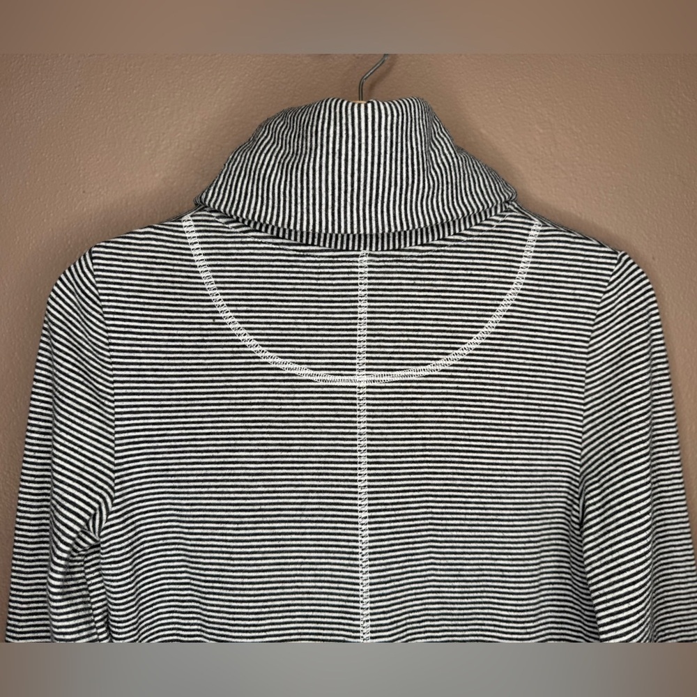 Anthropologie Maeve Tal Cowl Neck Tunic Black & White Stripes Size XS Cabincore - Picture 11 of 16
